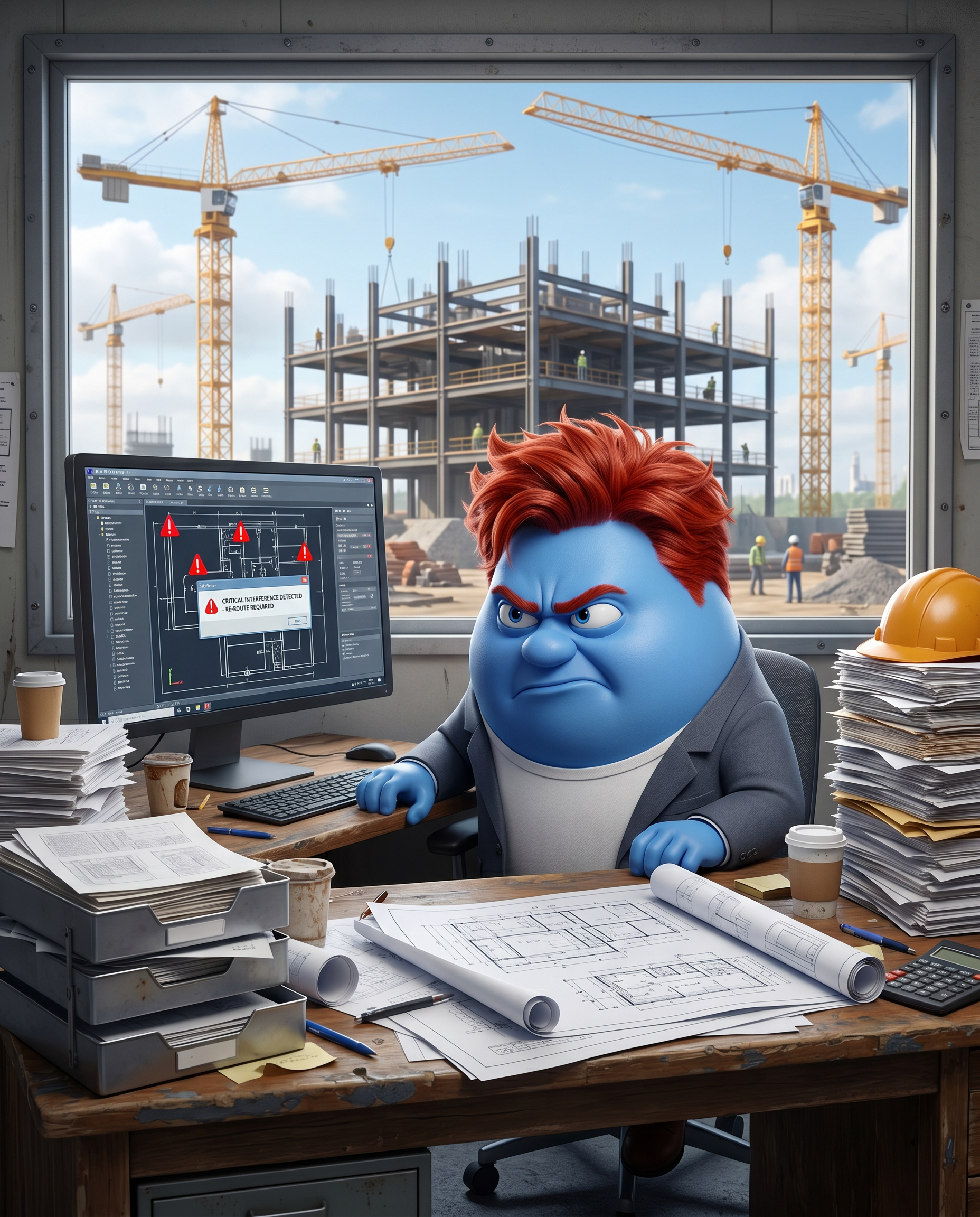Frustrated project manager surrounded by operational problems